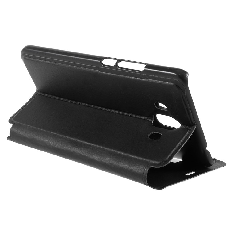 View Window PU Leather Stand Phone Case for Huawei Mate 10 - Black-5
