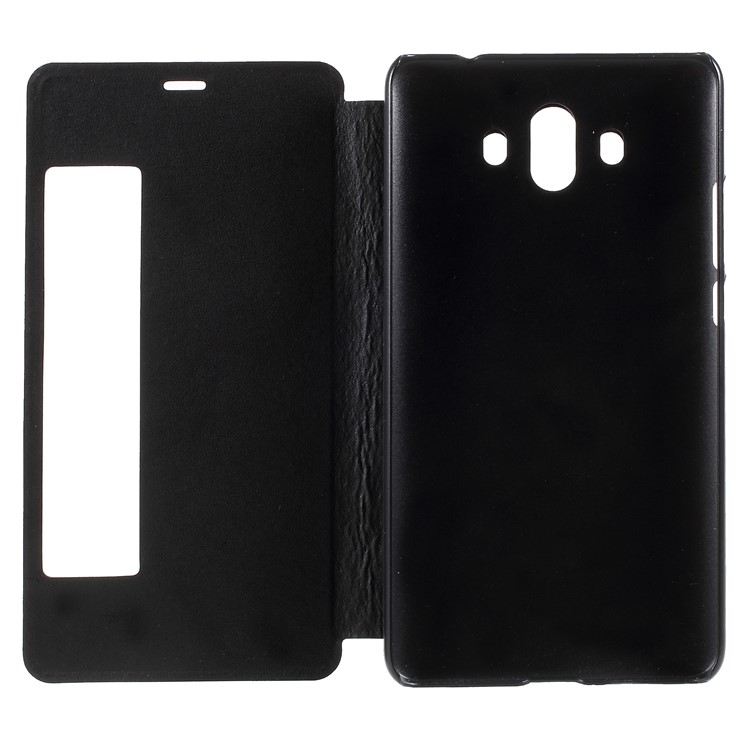 View Window PU Leather Stand Phone Case for Huawei Mate 10 - Black-6