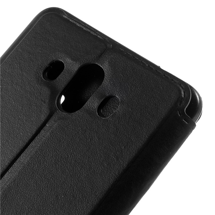 View Window PU Leather Stand Phone Case for Huawei Mate 10 - Black-8