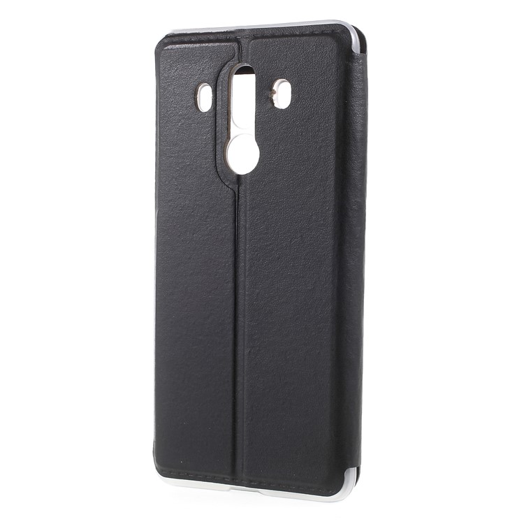 View Window Leather Phone Case with Stand for Huawei Mate 10 Pro - Black-2