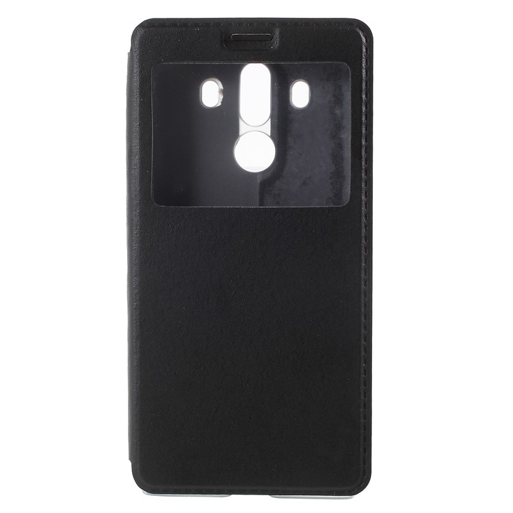 View Window Leather Phone Case with Stand for Huawei Mate 10 Pro - Black-3