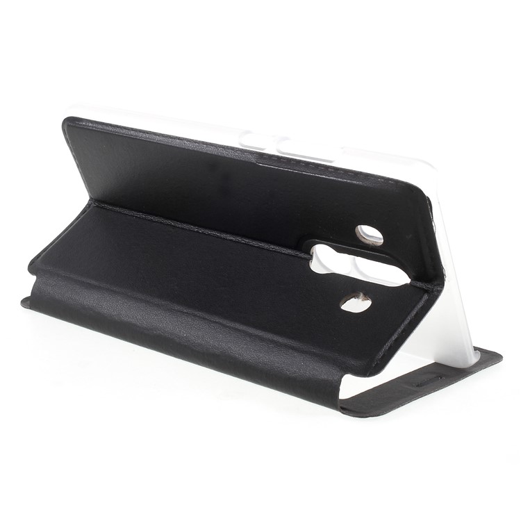 View Window Leather Phone Case with Stand for Huawei Mate 10 Pro - Black-4