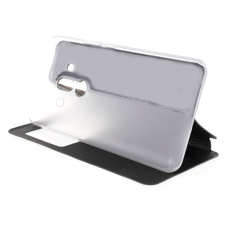 View Window Leather Phone Case with Stand for Huawei Mate 10 Pro - Black-5