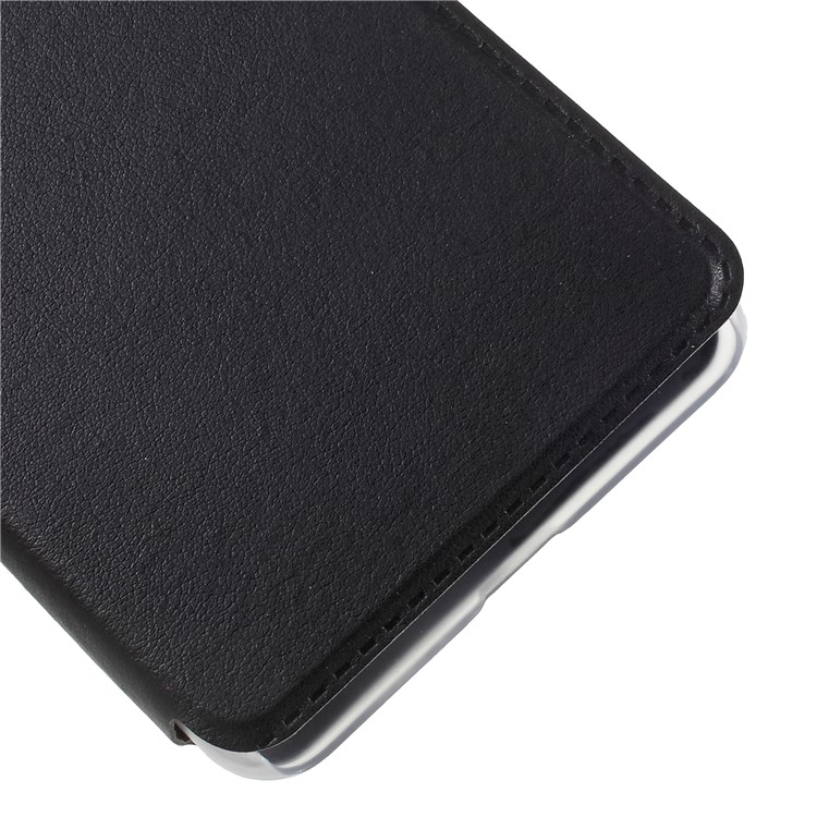 View Window Leather Phone Case with Stand for Huawei Mate 10 Pro - Black-7