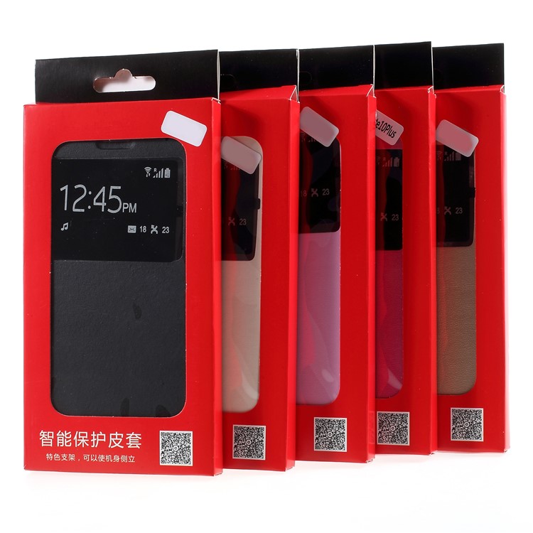 View Window Leather Phone Case with Stand for Huawei Mate 10 Pro - Black-9