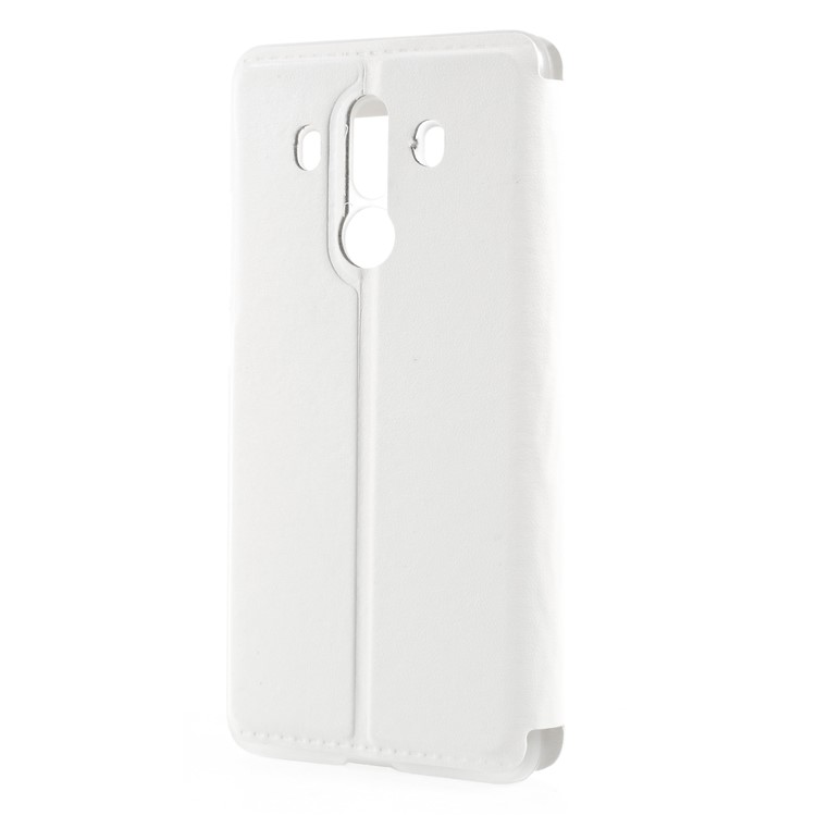 View Window Leather Phone Cover with Stand for Huawei Mate 10 Pro - White-2