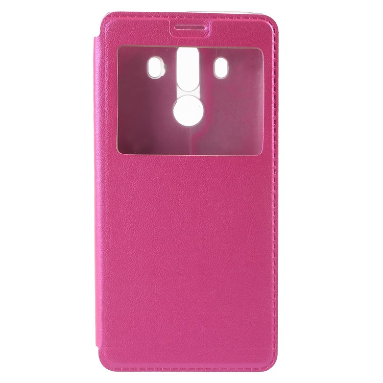 View Window Flip Leather Stand Protective Shell for Huawei Mate 10 Pro - Rose-1