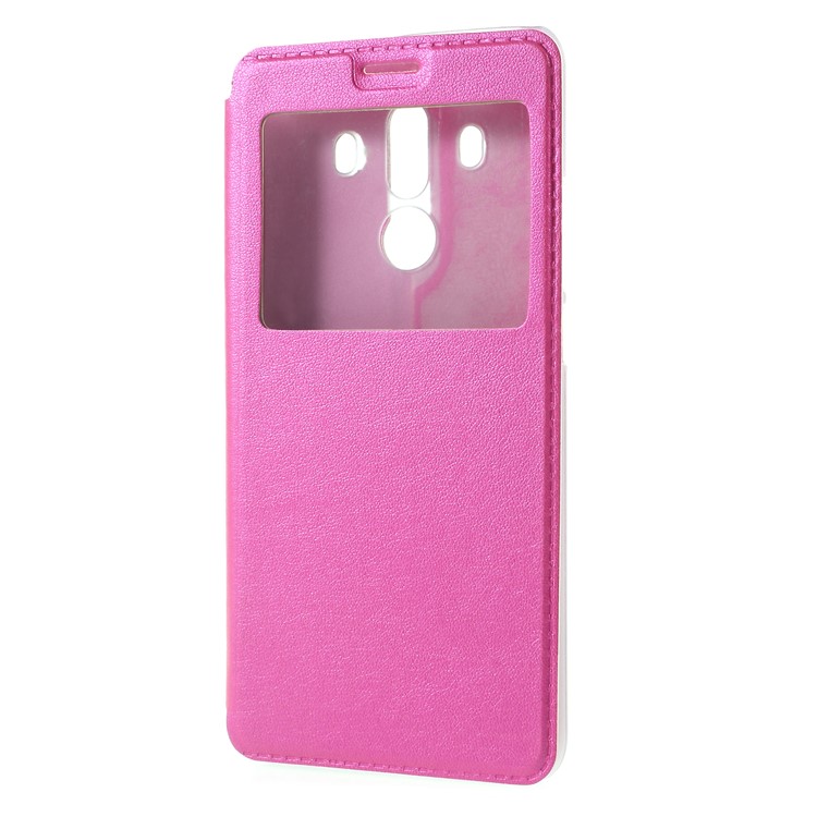 View Window Flip Leather Stand Protective Shell for Huawei Mate 10 Pro - Rose-3