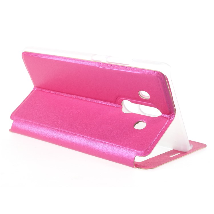View Window Flip Leather Stand Protective Shell for Huawei Mate 10 Pro - Rose-5