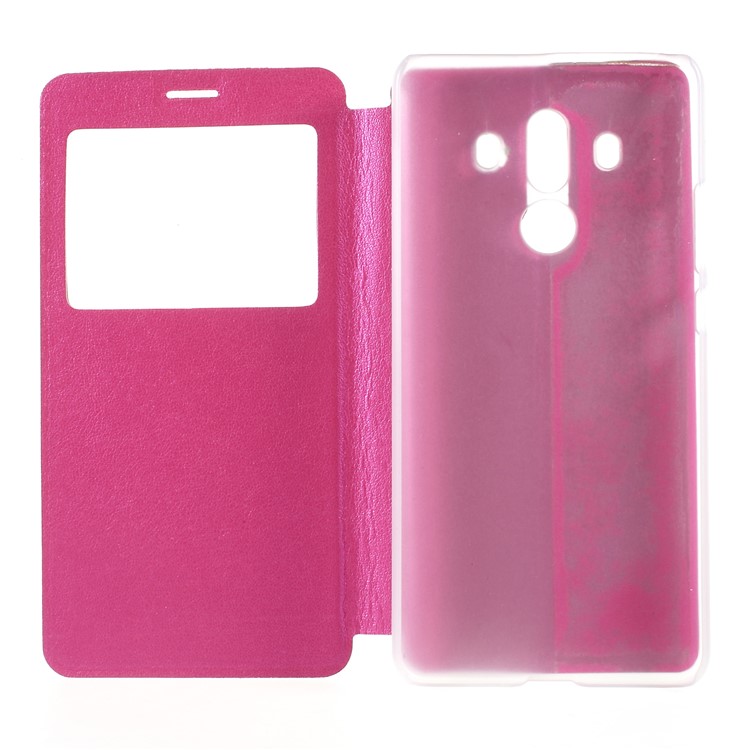 View Window Flip Leather Stand Protective Shell for Huawei Mate 10 Pro - Rose-6