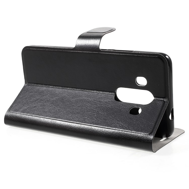 Crazy Horse PU Leather Wallet Stand Case for Huawei Mate 10 Pro - Black-4