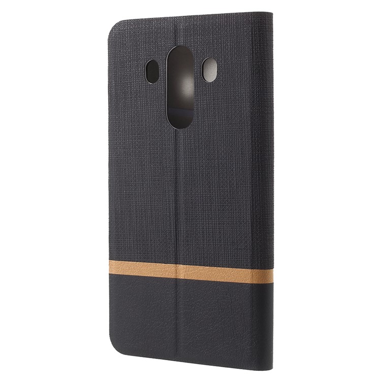 Contrast Color Steel Sheet Leather Case for Huawei Mate 10 Pro - Black-3