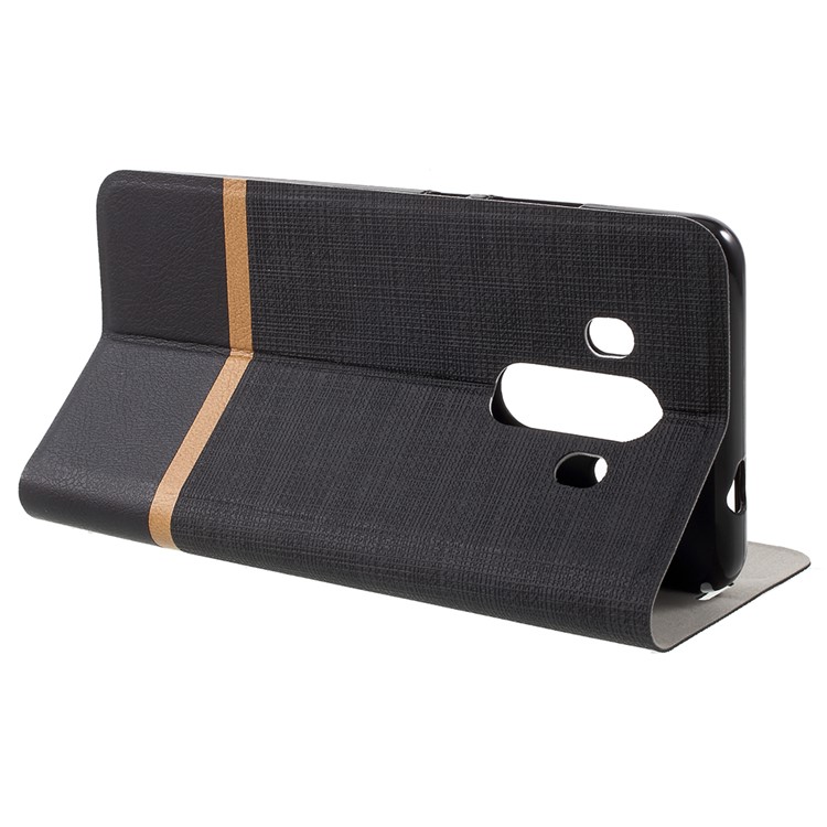 Contrast Color Steel Sheet Leather Case for Huawei Mate 10 Pro - Black-4