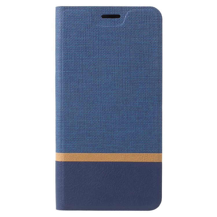 Cross Pattern Two-color Leather Protection Stand Cover for Huawei Mate 10 Pro - Blue-1