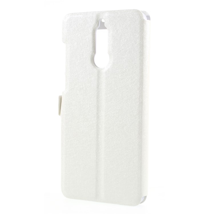 For Huawei Mate 10 Lite / nova 2i / Maimang 6 Silk Texture Dual Window Flip Leather Cover - White-2