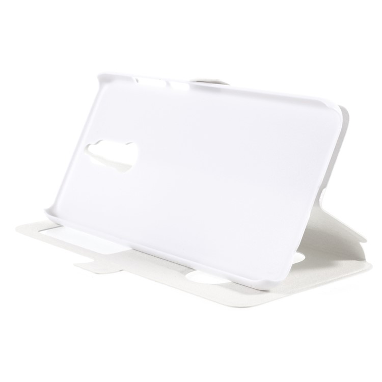 For Huawei Mate 10 Lite / nova 2i / Maimang 6 Silk Texture Dual Window Flip Leather Cover - White-4