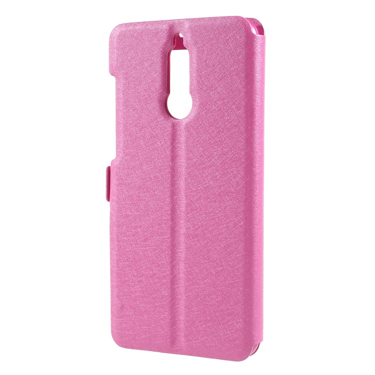 For Huawei Mate 10 Lite / nova 2i / Maimang 6 Silk Texture Dual Window Leather Flip Casing - Rose-2