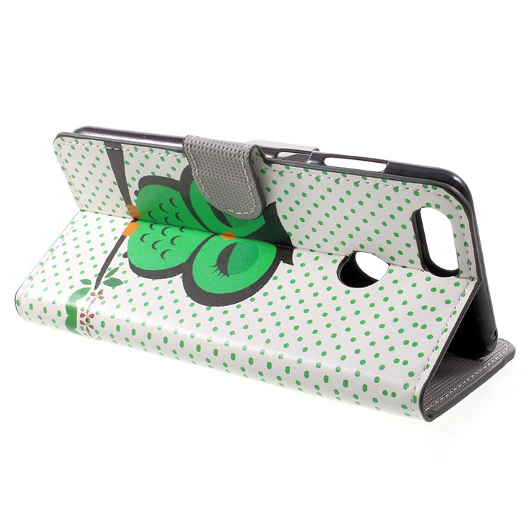 Water Transfer Printing Card Holder Leather Mobile Shell for Huawei Honor 7X - Sleeping Owl-4