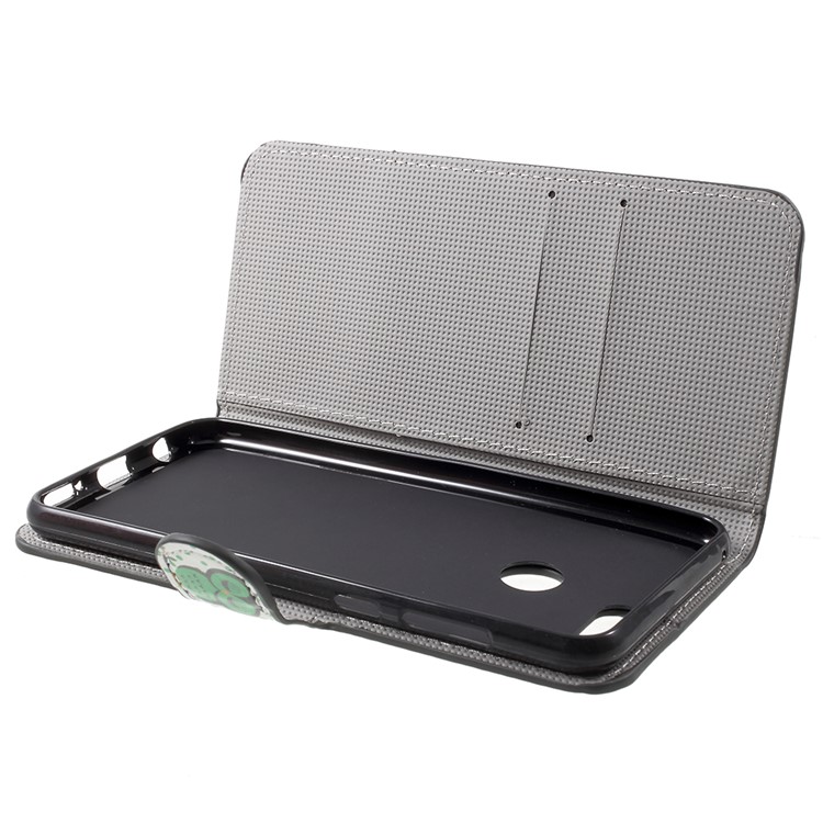 Water Transfer Printing Card Holder Leather Mobile Shell for Huawei Honor 7X - Sleeping Owl-5