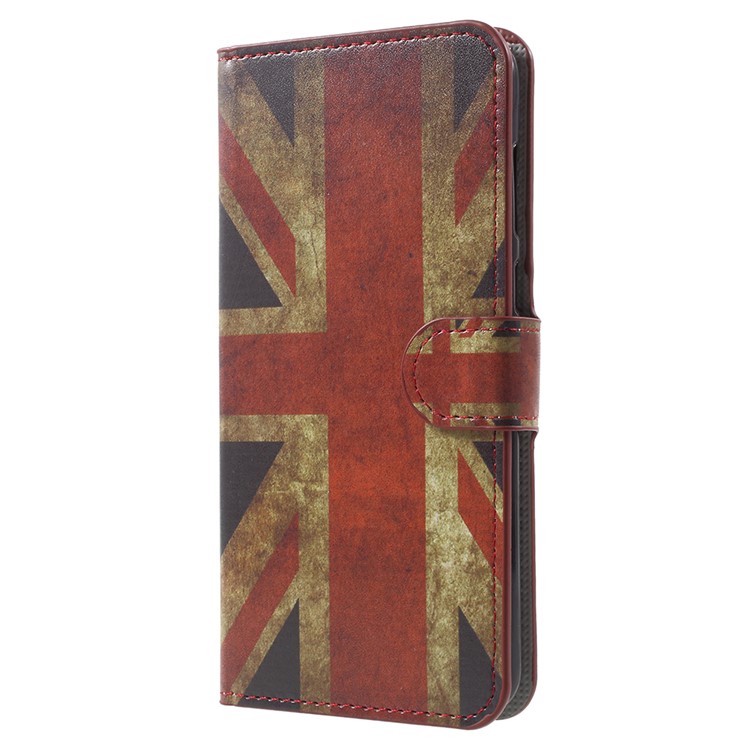 Water Transfer Printing Leather Wallet Stand Cover Case for Huawei Honor 7X - Retro UK Flag-2