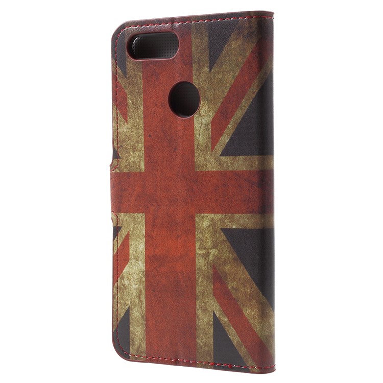 Water Transfer Printing Leather Wallet Stand Cover Case for Huawei Honor 7X - Retro UK Flag-3