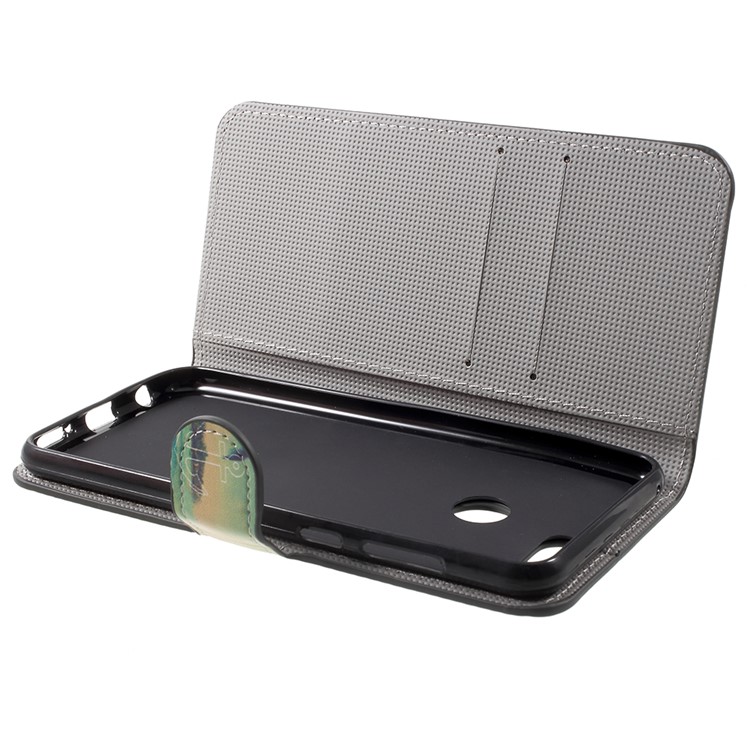 Water Transfer Printing Stand Leather Magnetic Case Shell for Huawei Honor 7X - Anchor Seaside View-5