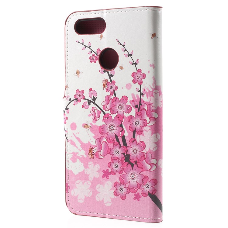 Water Transfer Printing PU Leather Magnetic Case Phone Accessories Mobile for Huawei Honor 7X - Plum Blossom-3