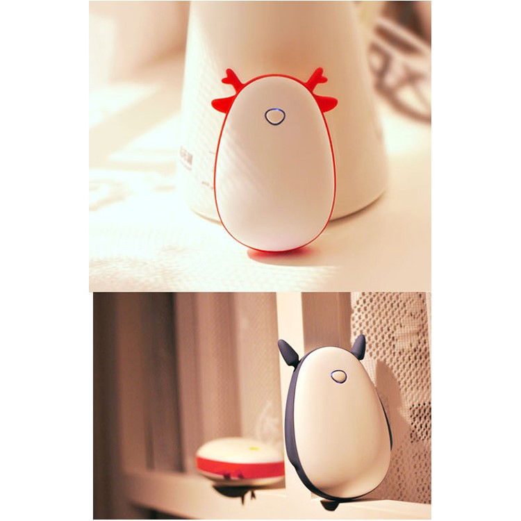 QBER 4500mAh Cartoon Pattern Hand Warmer External Power Bank for iPhone Samsung Huawei - Blue-4