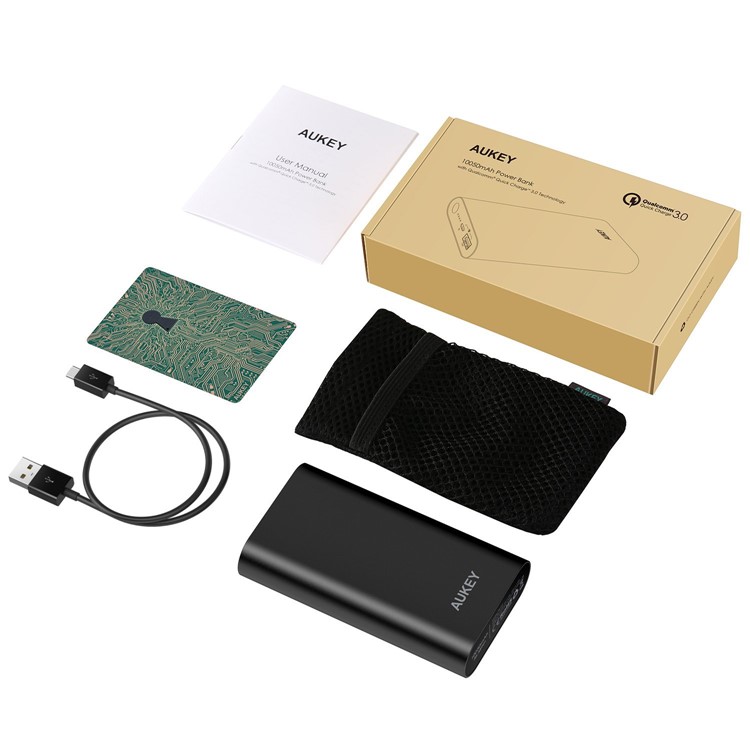 AUKEY 10050mAh Portable Power Bank Charger with Qualcomm Quick Charge 3.0 PB-T15 - Black-6