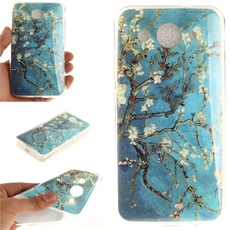 For Huawei Y3 (2017) Soft TPU IMD Patterned Shell - Almond Tree in Blossom-1