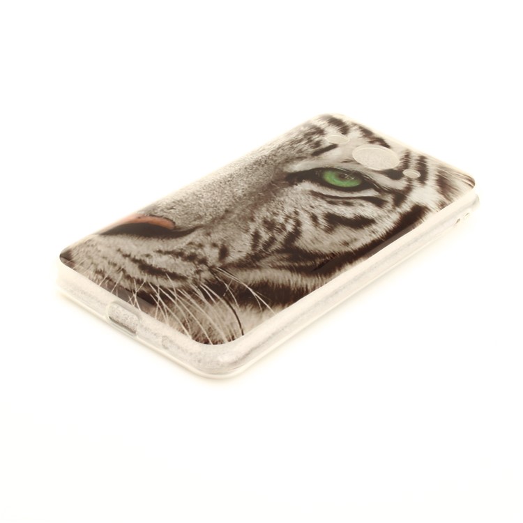 For Huawei Y3 (2017) Soft TPU IMD Patterned Phone Back Shell - Tiger with Green Eye-3
