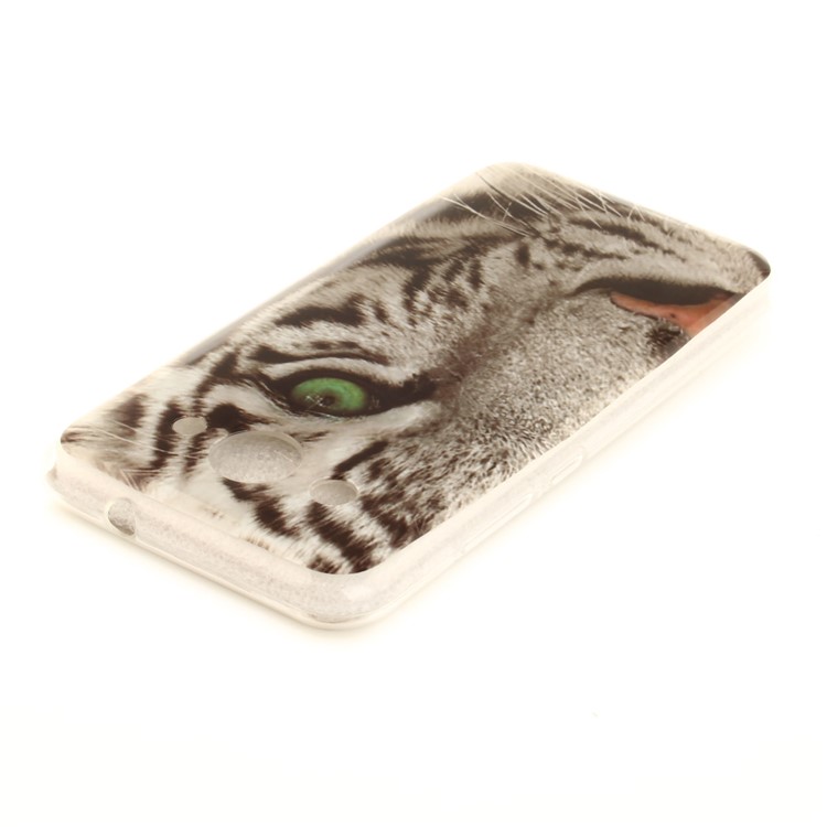 For Huawei Y3 (2017) Soft TPU IMD Patterned Phone Back Shell - Tiger with Green Eye-4