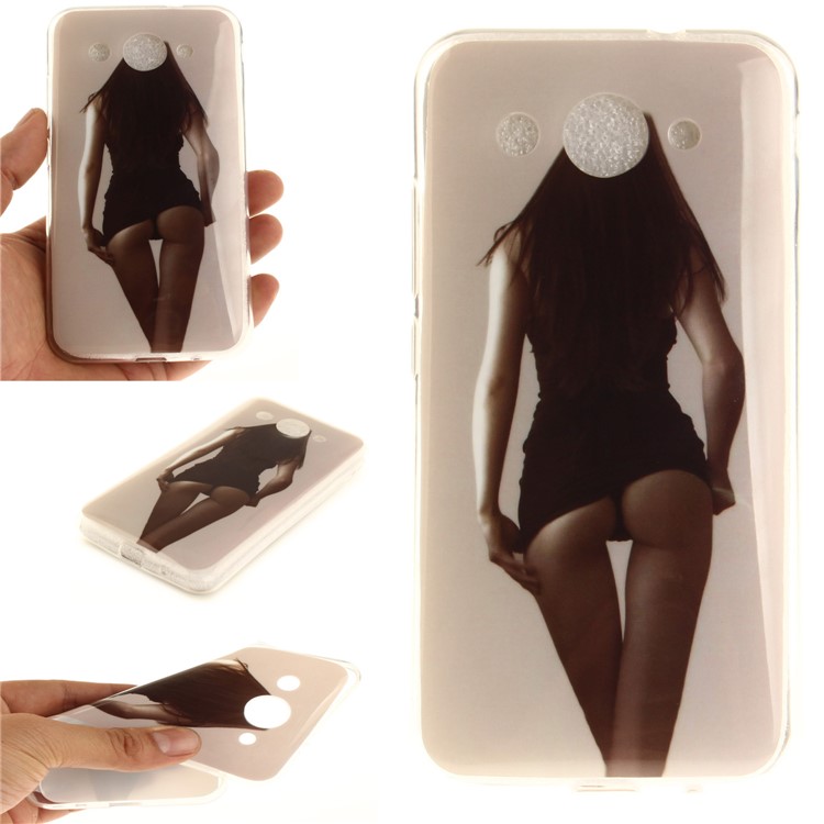 Flexible TPU IMD Patterned Phone Cover Shell for Huawei Y3 (2017) - Hot Girl-1