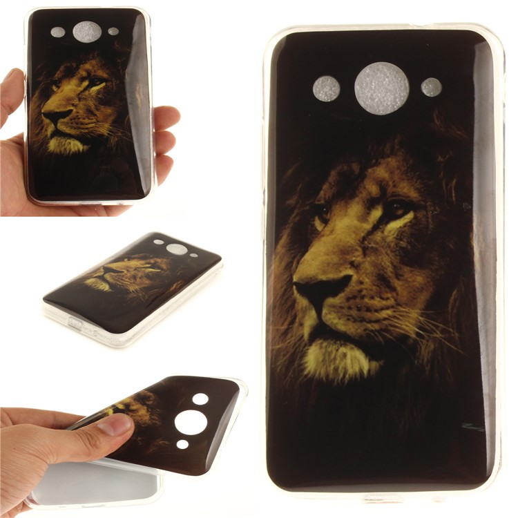 For Huawei Y3 (2017) Soft TPU IMD Patterned Mobile Phone Shell Accessory - Brown Lion-1