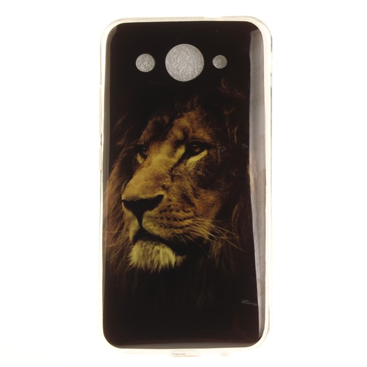 For Huawei Y3 (2017) Soft TPU IMD Patterned Mobile Phone Shell Accessory - Brown Lion-2