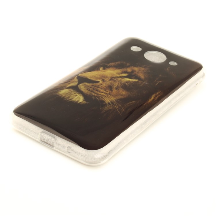 For Huawei Y3 (2017) Soft TPU IMD Patterned Mobile Phone Shell Accessory - Brown Lion-3