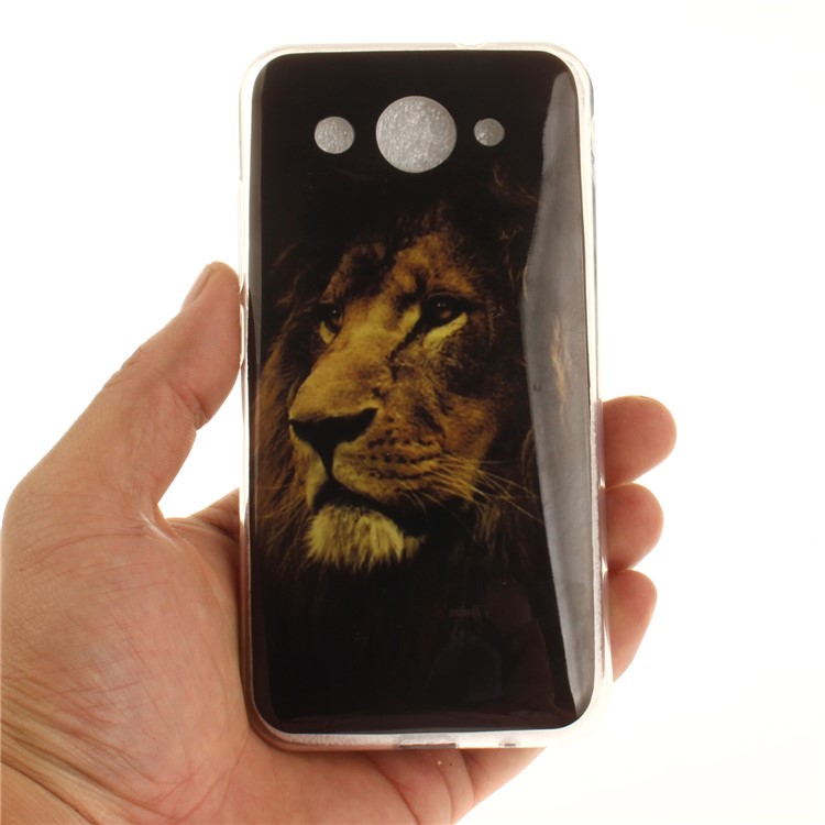 For Huawei Y3 (2017) Soft TPU IMD Patterned Mobile Phone Shell Accessory - Brown Lion-5