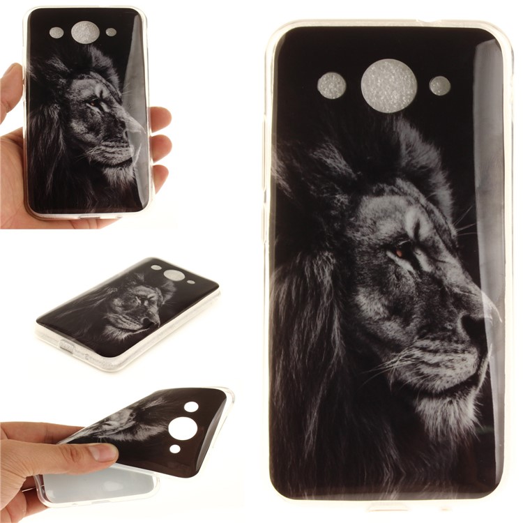 For Huawei Y3 (2017) Soft TPU IMD Patterned Protection Phone Cover - Lion-1