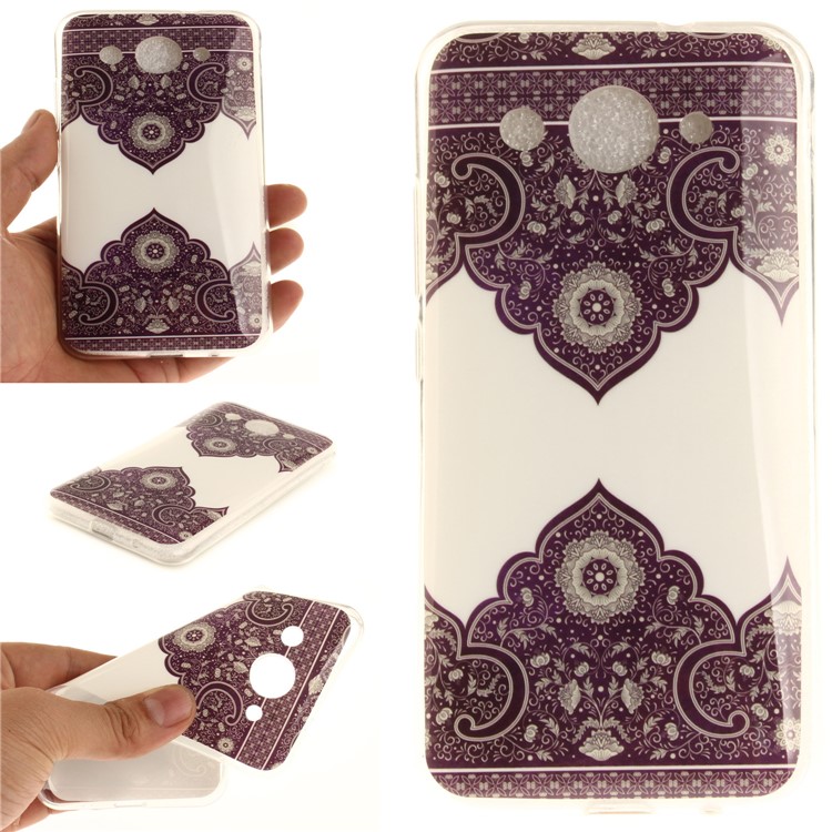 Soft TPU IMD Patterned Ultra-thin Mobile Case for Huawei Y3 (2017) - Symmetrical Pattern-1