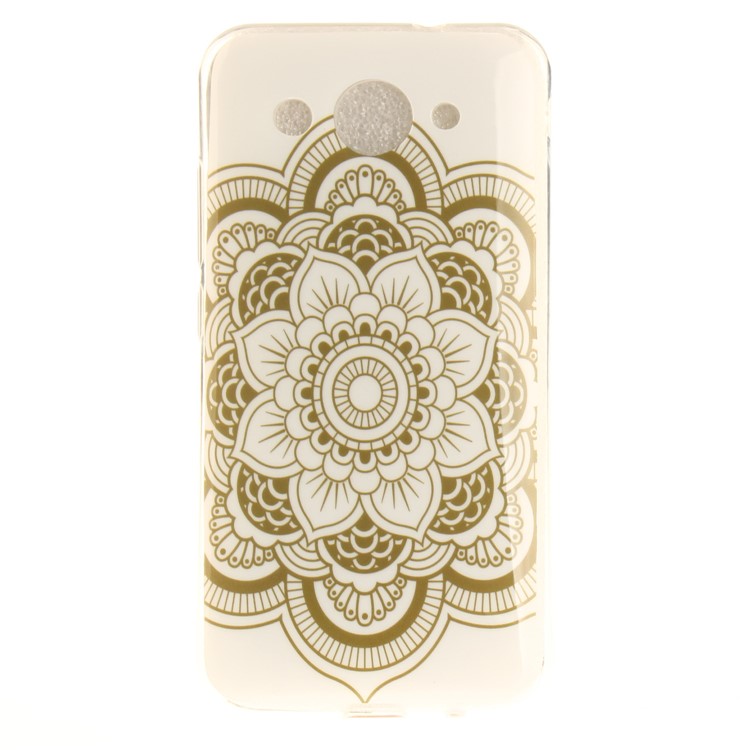 Soft TPU IMD Patterned Protective Back Cover Shell for Huawei Y3 (2017) - Henna Lotus-2