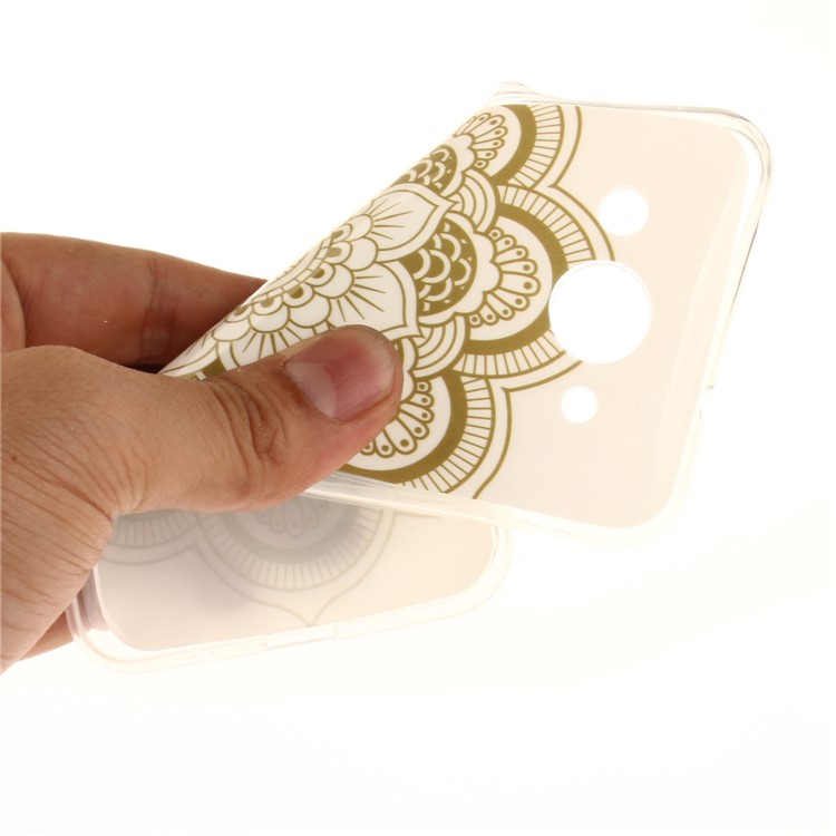 Soft TPU IMD Patterned Protective Back Cover Shell for Huawei Y3 (2017) - Henna Lotus-6