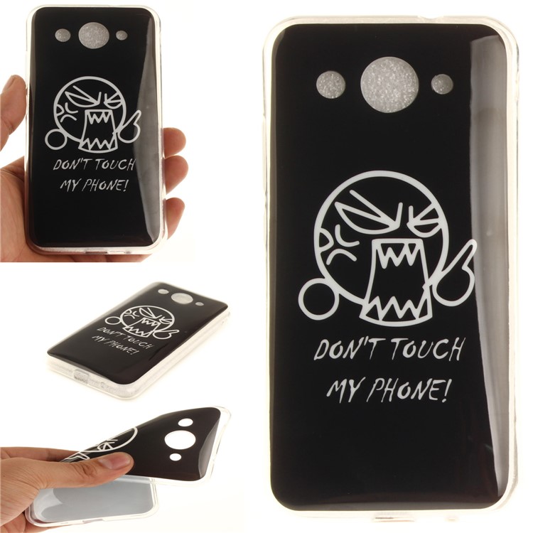 For Huawei Y3 (2017) Soft TPU IMD Patterned Back Mobile Casing - Do Not Touch My Phone-1