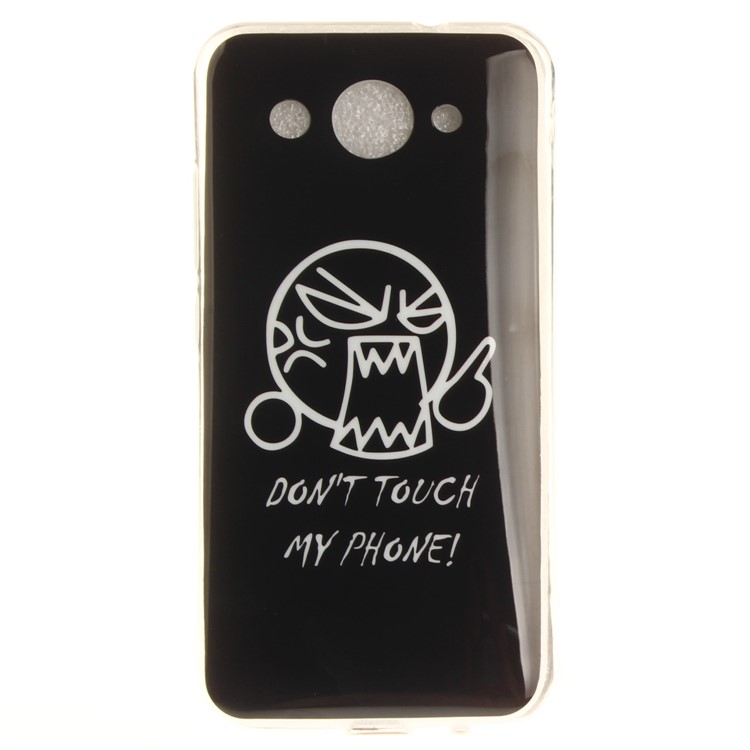 For Huawei Y3 (2017) Soft TPU IMD Patterned Back Mobile Casing - Do Not Touch My Phone-2