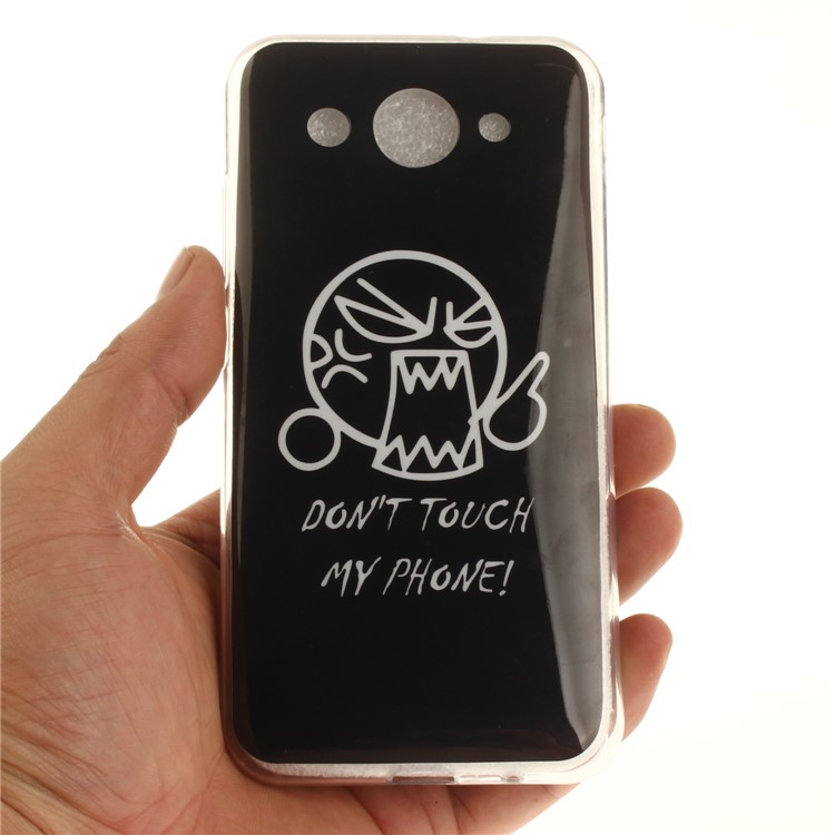 For Huawei Y3 (2017) Soft TPU IMD Patterned Back Mobile Casing - Do Not Touch My Phone-5