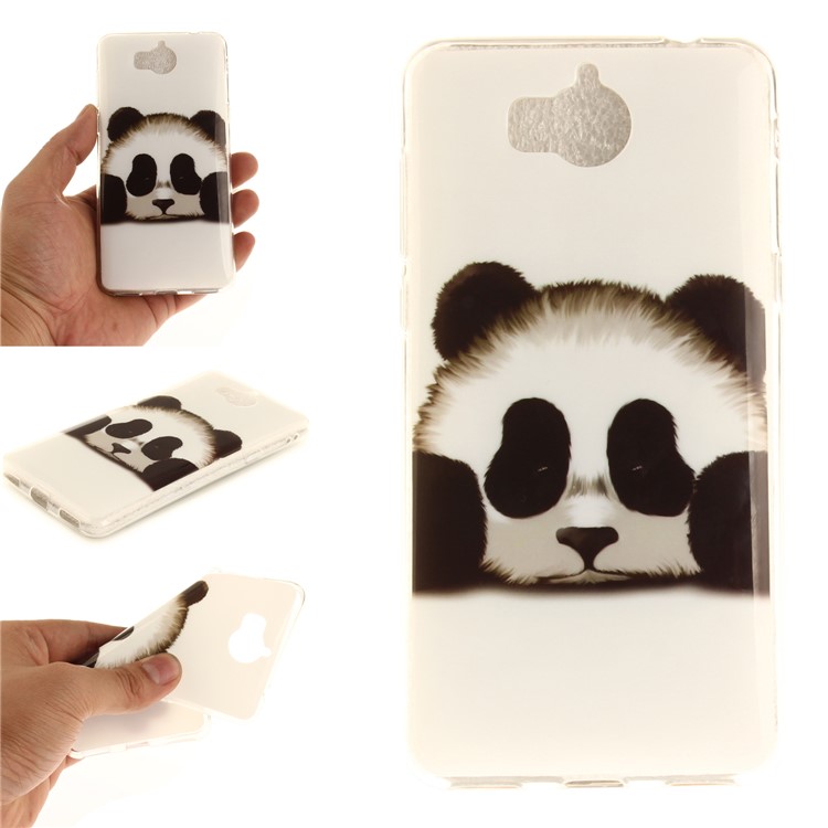Patterned IMD TPU Gel Mobile Phone Case for Huawei Y5 (2017) / Y6 (2017) - Panda-1