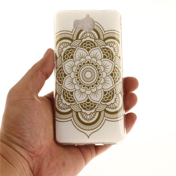 Узорчатый IMD ТПУ Гель Корпус Мобильного Телефона Для Huawei Y5(2017) / Y6(2017) - Хна лотос-5