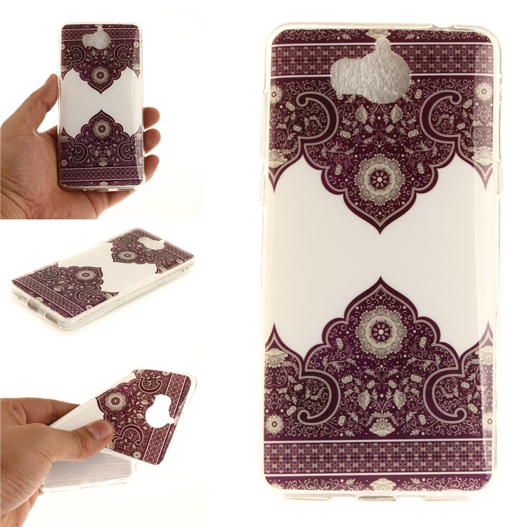 Patterned IMD TPU Gel Mobile Phone Casing Cover for Huawei Y5 (2017) / Y6 (2017) - Symmetrical Pattern-1
