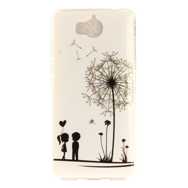 Patterned IMD TPU Gel Cellphone Casing Cover for Huawei Y5 (2017) / Y6 (2017) - Lovers and Dandelion-2