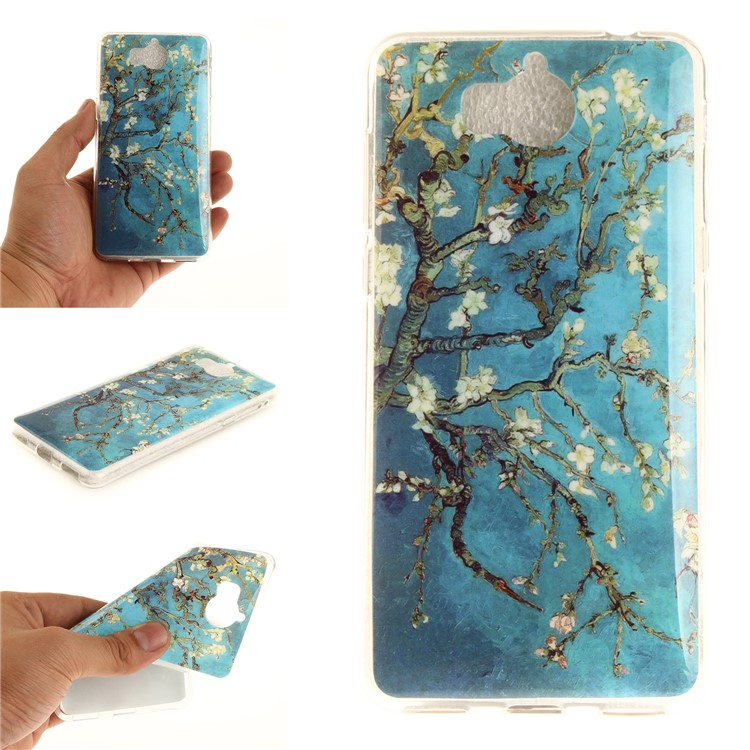 Patterned IMD TPU Gel Cellphone Protection Cover for Huawei Y5 (2017) / Y6 (2017) - Almond Tree in Blossom-1