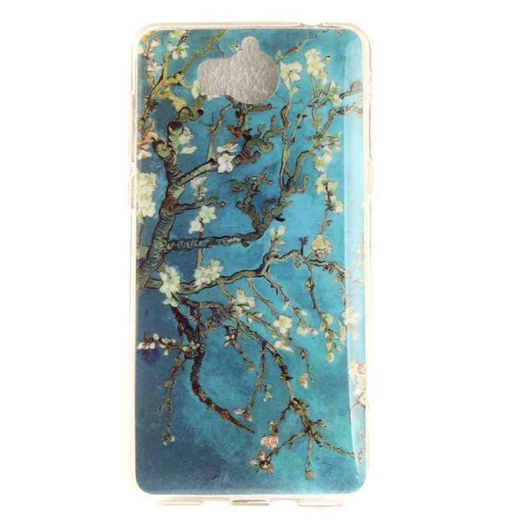 Patterned IMD TPU Gel Cellphone Protection Cover for Huawei Y5 (2017) / Y6 (2017) - Almond Tree in Blossom-2